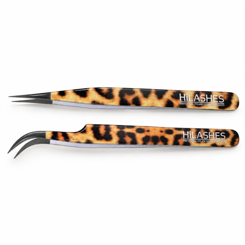Zestaw pęset do rzęs Leopard Duo Hi-Lashes
