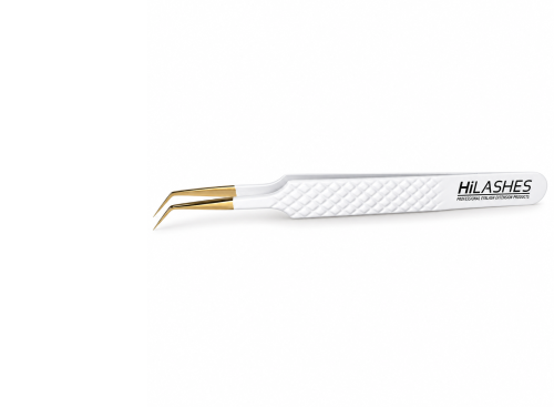 pęseta do rzęs white gold