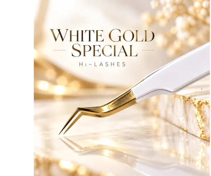 Pęseta do rzęs WHITE GOLD SPECIAL Volume